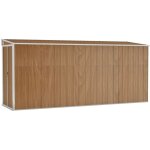 Vidaxl ? abri de jardin m�tal 118x382x178 cm ? acier galvanis� marron ? double porte avec verrouillage ...