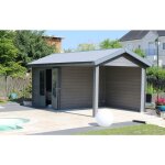 Green outside ? abri de jardin r�sine 6 x 3 m ? toit 2 pentes ? aluminium et composite ? r�sistant aux ...