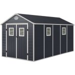 Abri de jardin en résine gardiun zoe e 11, 04 m² 242x456x239 cm plancher gris anthracite Abri de jardin en résine gardiun zoe e 11, 04 m² 242x456x239 cm plancher gris anthracite