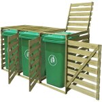 Inlife - abri pour poubelle triple 240 l bois imprgn