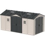 Duramax - abri pvc dark grey apex 11, 95m² - kit fondation, 2 fenêtres, 2 puits de lumière - gris Duramax - abri pvc dark grey apex 11, 95m² - kit fondation, 2 fenêtres, 2 puits de lumière - gris