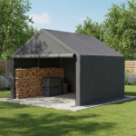 Abri de rangement ext�rieur 305x296x233 cm, tente garage m�tal gris, �tanche pour v�los et outils