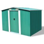 Abri de stockage pour jardin m�tal vert 257 x 205 x 178 cm
