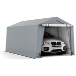 Abri / tente garage pour voiture 290 x 490 cm, tente de stockage en acier, grand auvent de garage portable ...