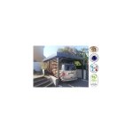 Abri toit plat, 350cmx450cm, bois douglas franais, carport, auvent, abri voiture