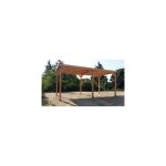 Abri toit plat, 350cmx650cm, bois douglas franais, carport, auvent, abri camping - car