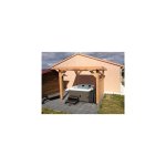 Abri toit plat, 400cmx600cm, bois douglas franais, carport, auvent, abri voiture