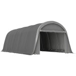 Abri voiture ext�rieur - outsunny - parois lat�rales amovibles, grande porte roulante - pe et acier - ...