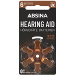 Pile pour appareil auditif za 312 1. 4 v 6 pc(s) zinc - air pr41 x944612 - absina