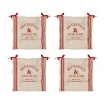 Ac - deco - lot de 4 galettes de chaise bistrot - 40 x 40 cm - rouge - livraison gratuite