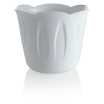 Cache pot 'mimosa' 1l - blanc - d 15 x h 12 cm - livraison gratuite