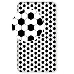 Ac - deco - drap en coton football - 90 x 200 + 25 cm - blanc et noir - livraison gratuite