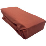 Ac - deco - drap housse coton bio 57 fils matelas épais 90x200 rouge bisque Ac - deco - drap housse coton bio 57 fils matelas épais 90x200 rouge bisque