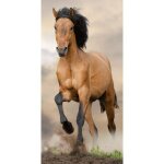 Ac - deco - drap de plage en coton - 70 x 140 cm - imprim cheval - livraison gratuite
