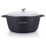 Ac - deco - marmite avec revtement en marbre - d 36 cm - noir - livraison gratuite - noir