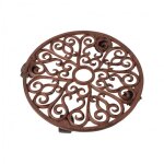 Porte - pots rond en fonte - d 34, 5 cm x h 6, 4 cm - livraison gratuite