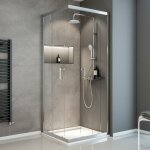 Accès d'angle droit avec portes de douche coulissantes, 5 mm, sunny schulte verre transparent, profilé ... Accès d'angle droit avec portes de douche coulissantes, 5 mm, sunny schulte verre transparent, profilé ...