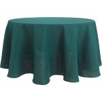 Nappe ronde infroissable et anti - tâches bleu paon 160 cm Nappe ronde infroissable et anti - tâches bleu paon 160 cm