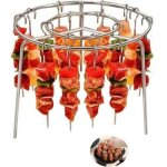 Accessoire air fryer, set de brochettes barbecue en acier inoxydable - 24 brochettes + grille ronde accessoire ...