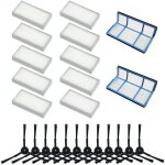 Compatible avec les accessoires de l'aspirateur robot ilife v3 v5s v5 v3s : 10 noyaux de filtre, 12 brosses ...