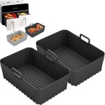 Accessoires pour friteuse � air chaud (lot de 2) ? plateaux r�sistants � la chaleur ? silicone noir