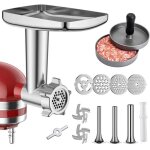 Accessoire de hachoir � nourriture en m�tal pour m�langeurs sur socle kitchenaid hachoir � viande, poussoir ...