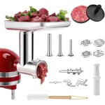 Accessoire hachoir � viande pour robot m�nager kitchenaid, comprend un poussoir � saucisse, une brosse ...