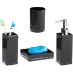 Accessoires salle de bain set 4 pièces distributeur savon gobelet brosse à dent porte - savon plastique, ... Accessoires salle de bain set 4 pièces distributeur savon gobelet brosse à dent porte - savon plastique, ...