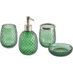 Beliani - accessoires de salle de bain en verre vert 4 pièces glamour et fonctionnel canoa Beliani - accessoires de salle de bain en verre vert 4 pièces glamour et fonctionnel canoa