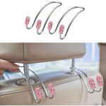 Accessoires de voiture roses pour femmes, 2 crochets d�coratifs rose vif pour sacs et sacs, support de ...