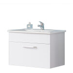 580(l)x380(w)x410(h)mm meuble blanc suspendu, meuble de salle de bain avec vasque, tiroir - acezanble ...