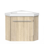 Meuble lave - mains moderne  suspendre avec lavabo, meuble de rangement avec une porte et 2 tagres ...