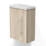 Meuble lave - mains moderne  suspendre avec lavabo, meuble de rangement avec une porte et 2 tagres ...