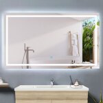 Acezanble miroir 150x70cm miroir de salle de bain anti - bue, miroir led avec clairage, miroir mural ...