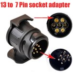 Adaptateur 13 broches vers 7 broches pour remorque prise 13 broches pour remorque de voiture - tracteur ...
