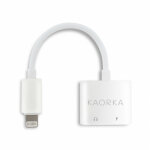 Adaptateur 2 en 1 lightning + jack 3, 5 mm pour iphone ipad - blanc