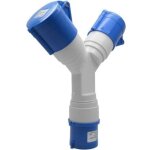 Adaptateur 2 prises couvercle 16a 220v ip44, multiprise pour caravanes, camping - cars et chantier