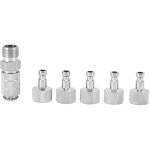 Adaptateur arographe 6 pices 1 / 8 pouces, raccords de tuyauterie rapides, accessoire de pistolet pulvrisat ...