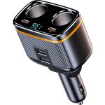 Adaptateur allume - cigare 12 v / 24 v à 2 prises 6 en 1 avec détection de tension, chargeur de voiture ... Adaptateur allume - cigare 12 v / 24 v à 2 prises 6 en 1 avec détection de tension, chargeur de voiture ...