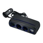 Adaptateur allume cigare, chargeur de voiture avec 3 prises et deux ports usb pour les appareils de voiture ...