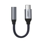 Adaptateur casque avec mini jack 3, 5 mm vers usb - c 10 cm - gris Adaptateur casque avec mini jack 3, 5 mm vers usb - c 10 cm - gris