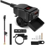 Adaptateur de charge moto, voltmtre, interface usb - a et type - c, 12 v - 24 v, universel, tanche, ...