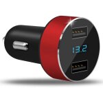 Adaptateur de chargeur de voiture double ports 3. 1a prise allume - cigare usb 12v / 25v voltm�tre led ...