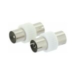 Adaptateur coaxial dhome 1 femelle / mle - 1 femelle / femelle - diamtre 9 / 9, 52 mm - bote de 2