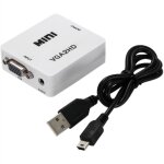 Adaptateur de conversion haute definition haute definition hd 1080p vga to hd blanc blanc pour le monitoire ...