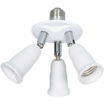 Adaptateur e27 � 3 ampoules e27 blanc