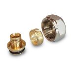 Adaptateur euroc�ne nickel� pour collecteurs avec raccords 3 / 4  - tube pex diam�tre 17 �paisseur 2, ...