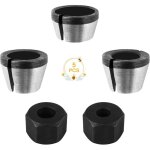 Adaptateur de mandrin, 5pcs t�te de mandrin, mandrin de pince de routeur, collet mandrin affleureuse, ...