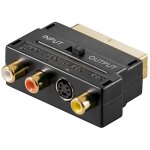 Adaptateur pritel vers audio composite vido et s - vido, in / out, connecteur scart (21 broches) 3 ...