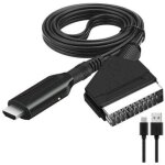Adaptateur p�ritel vers hdmi, convertisseur p�ritel vers hdmi avec c�ble hdmi, scart vers hdmi convertisseur, ...